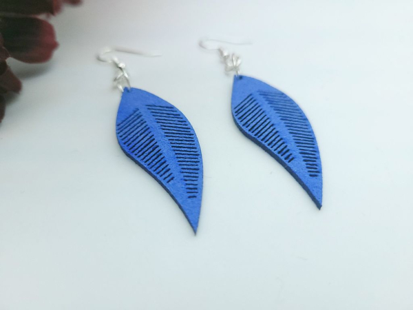 Kunstleder Blatt Anhänger Ohrringe